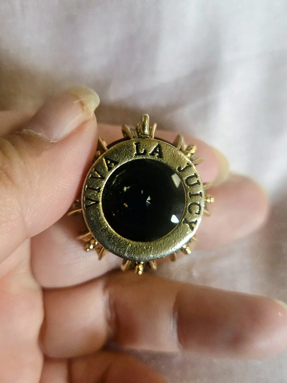Juicy Couture Gold Accent And Black Stone Pendant Charm